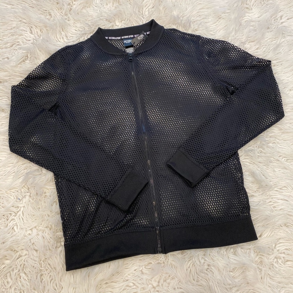 See through sports zipper jacket.
